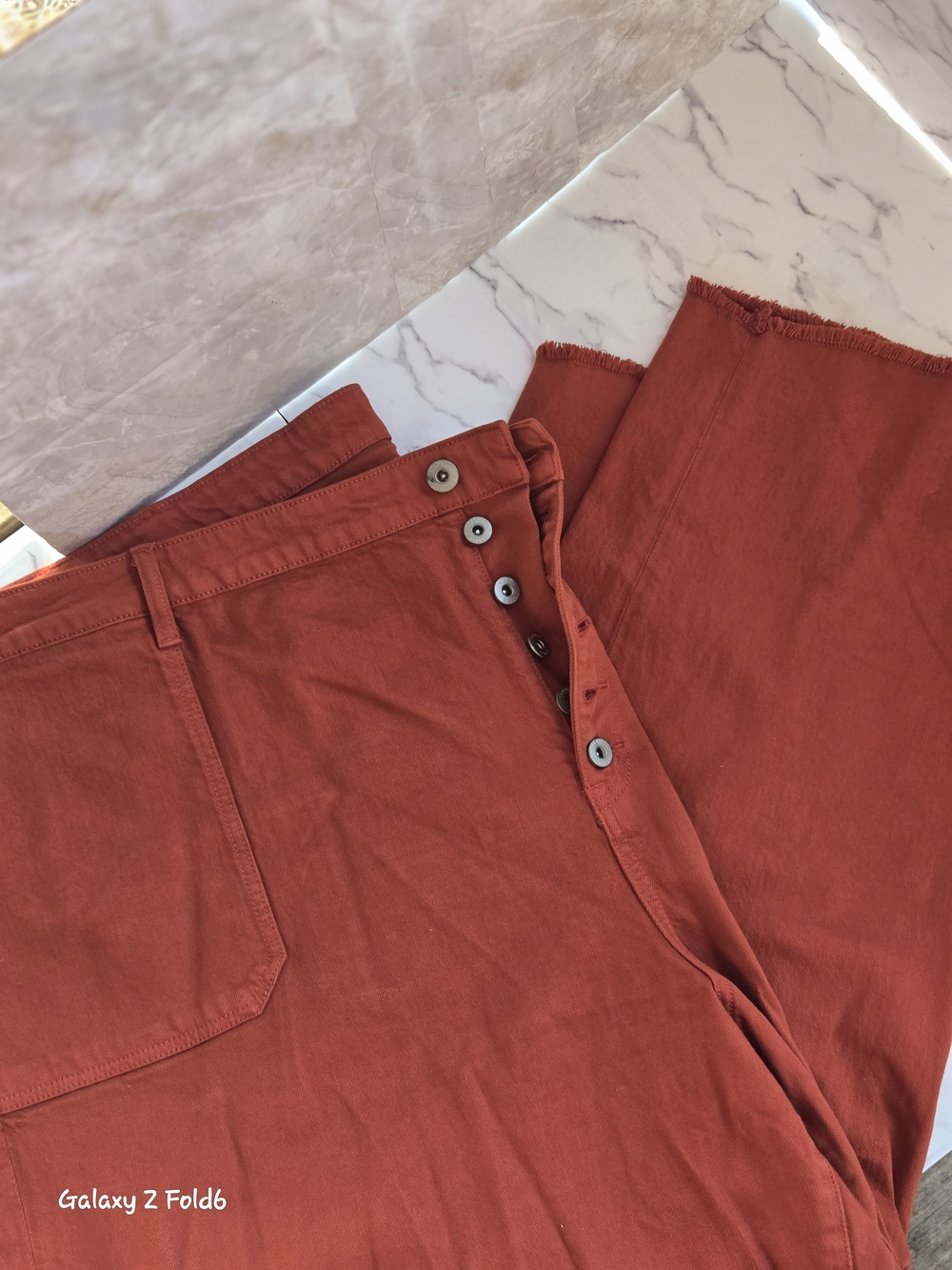 torrid Womens Rust Red Button-Front Chinos